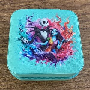 Disney Jack & Sally Nightmare Before Christmas compact Jewelry Box case travel